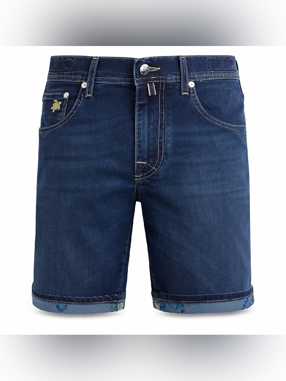 🔥 $455 Vilebrequin Men’s Garonne Turtle Denim Jean Shorts Men’s 🔥